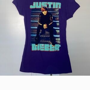 Justin Bieber Kids Purple Graphic T-Shirt